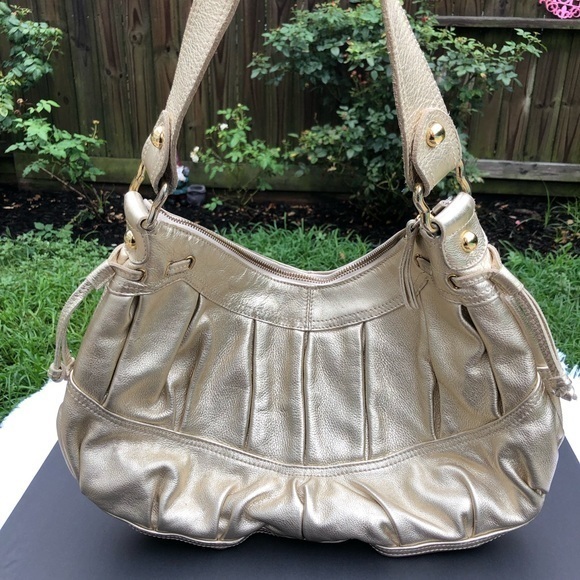 INNUE’ Leather Gold Hobo Bag. EUC. - Picture 1 of 8